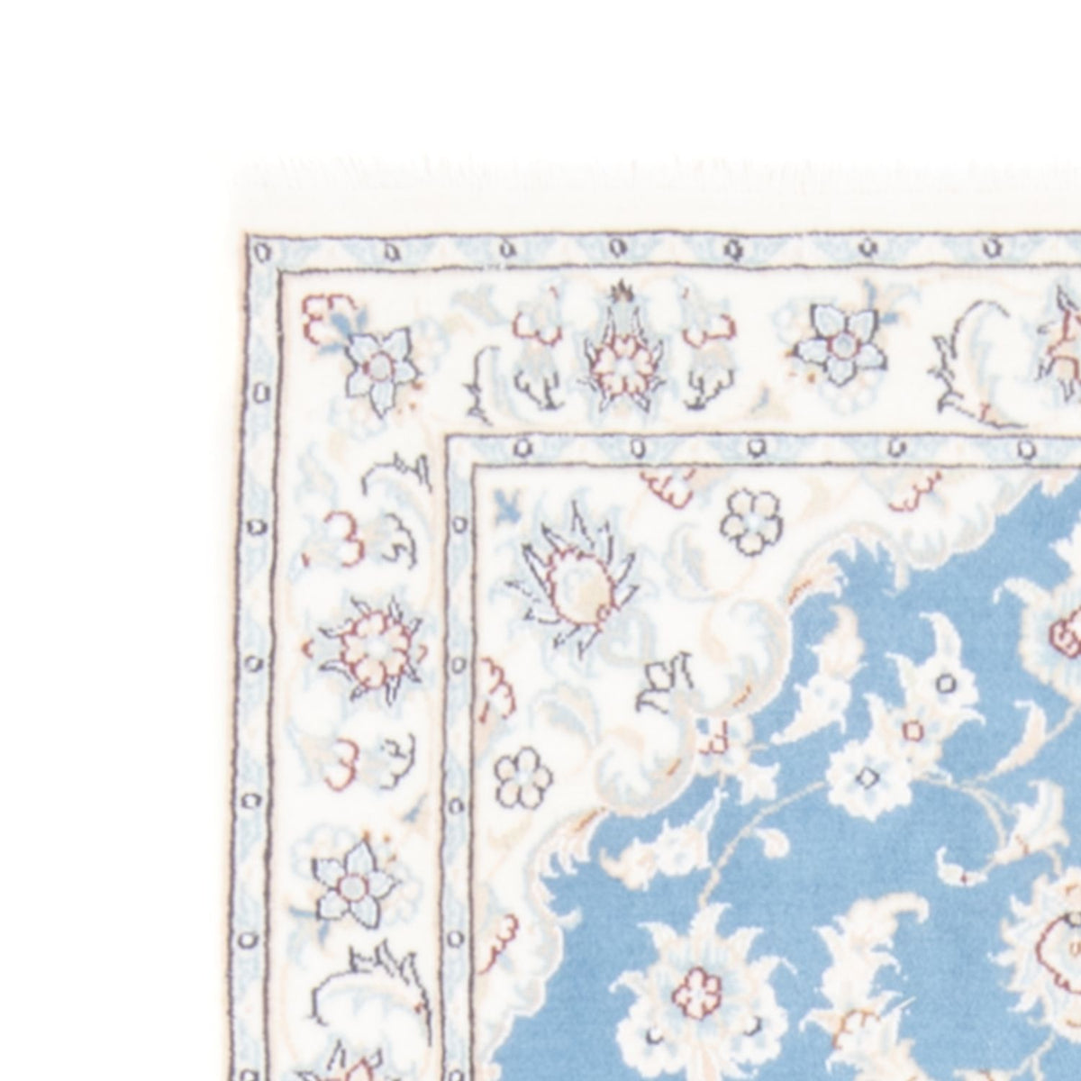 Løber Persisk tæppe - Nain - Royal - 204 x 82 cm - lyseblå