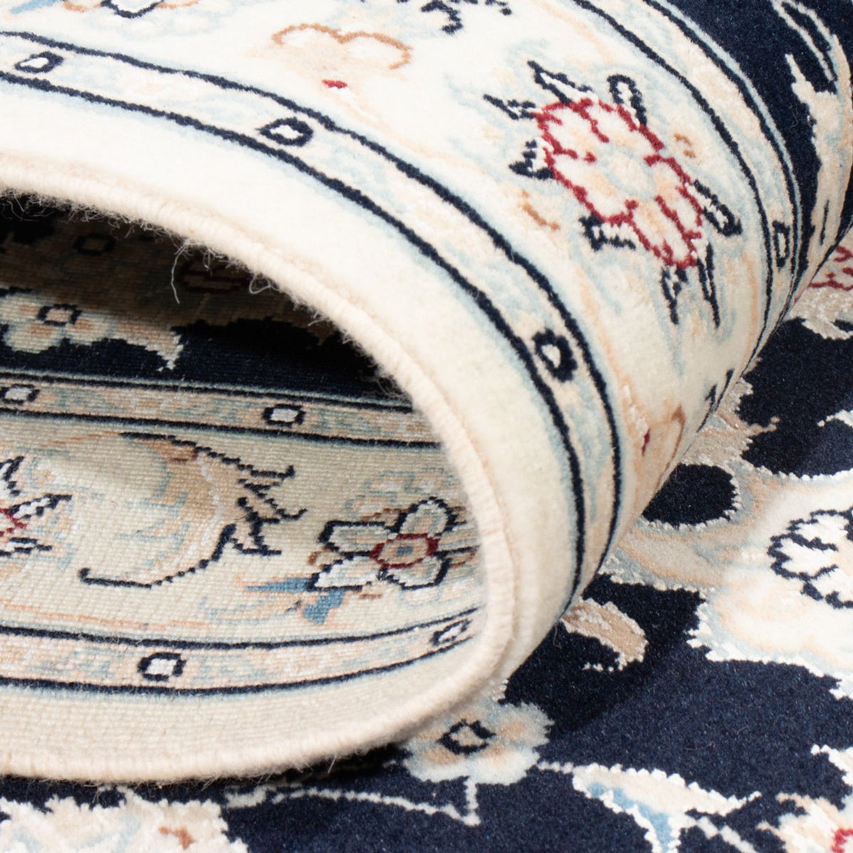 Løber Persisk tæppe - Nain - Royal - 200 x 80 cm - mørkeblå