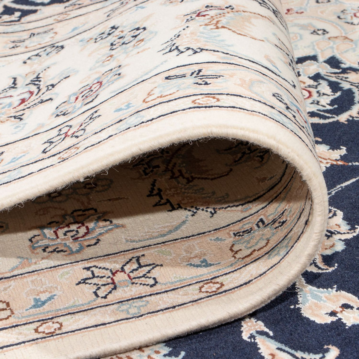 Persisk tæppe - Nain - Premium - 310 x 243 cm - mørkeblå