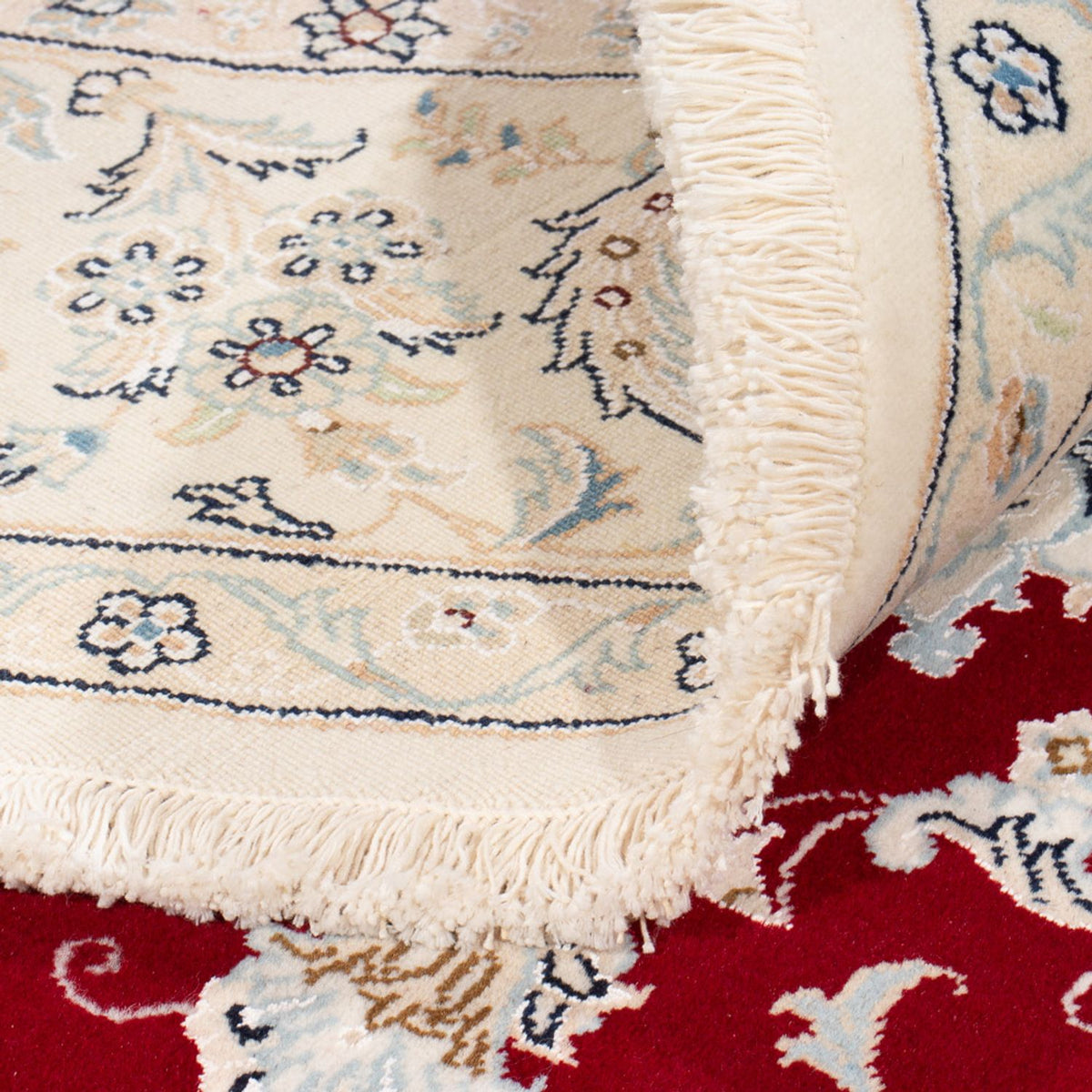 Persisk tæppe - Nain rundt  - 200 x 200 cm - rød