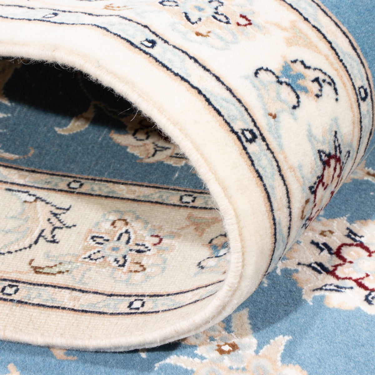 Løber Persisk tæppe - Nain - Royal - 200 x 80 cm - lyseblå