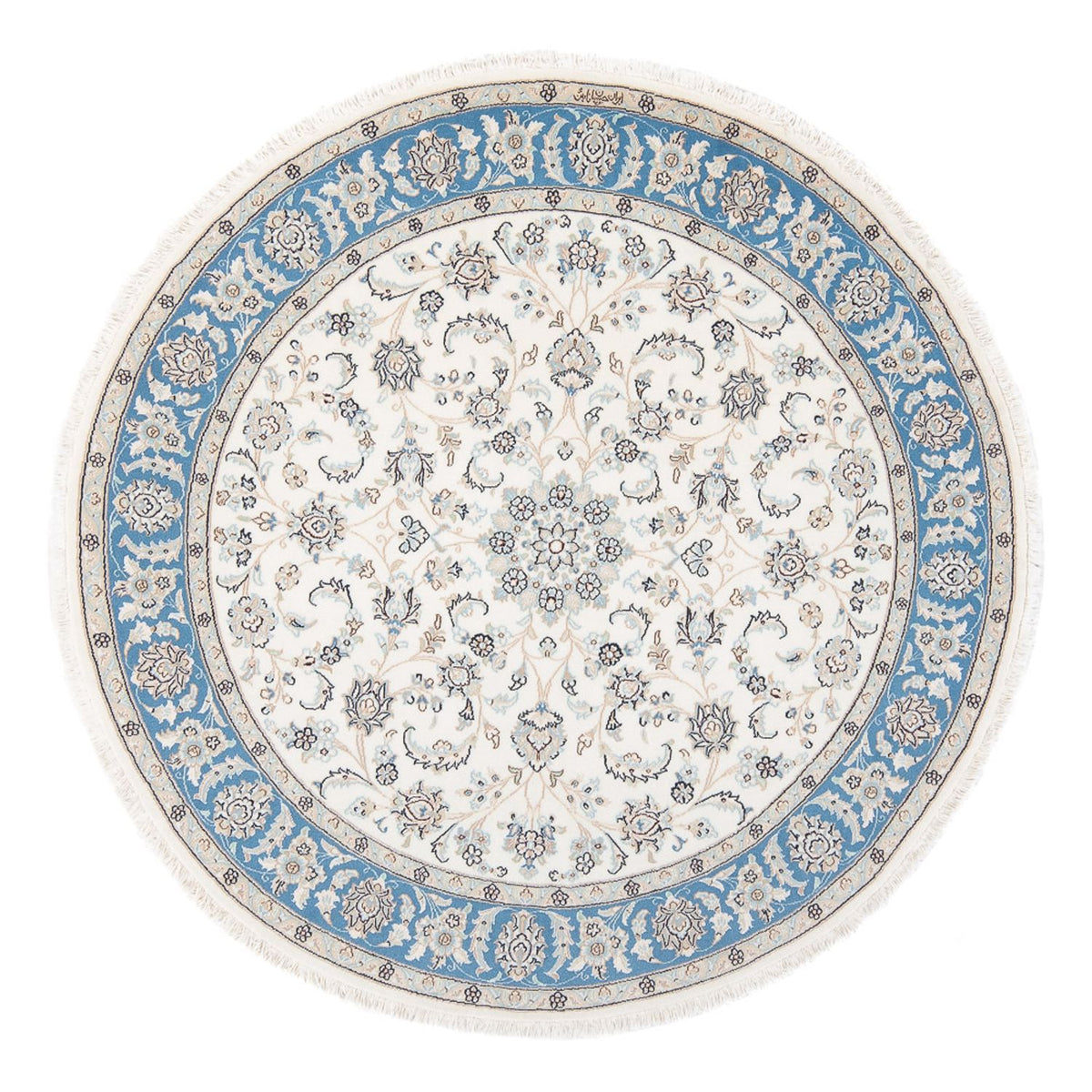 Persisk tæppe - Nain - Premium rundt - 148 x 149 cm - creme
