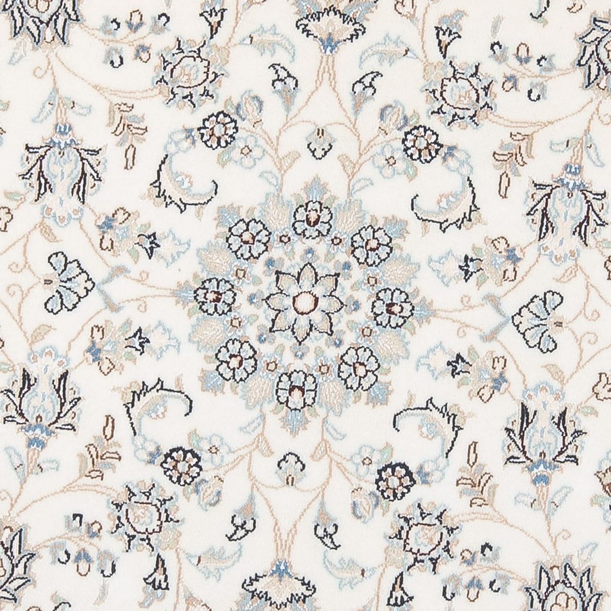Persisk tæppe - Nain - Premium rundt - 148 x 149 cm - creme