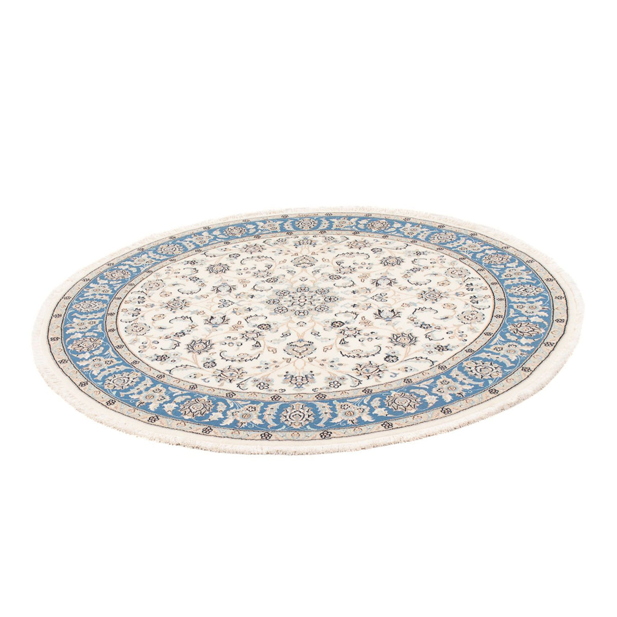 Persisk tæppe - Nain - Premium rundt - 148 x 149 cm - creme