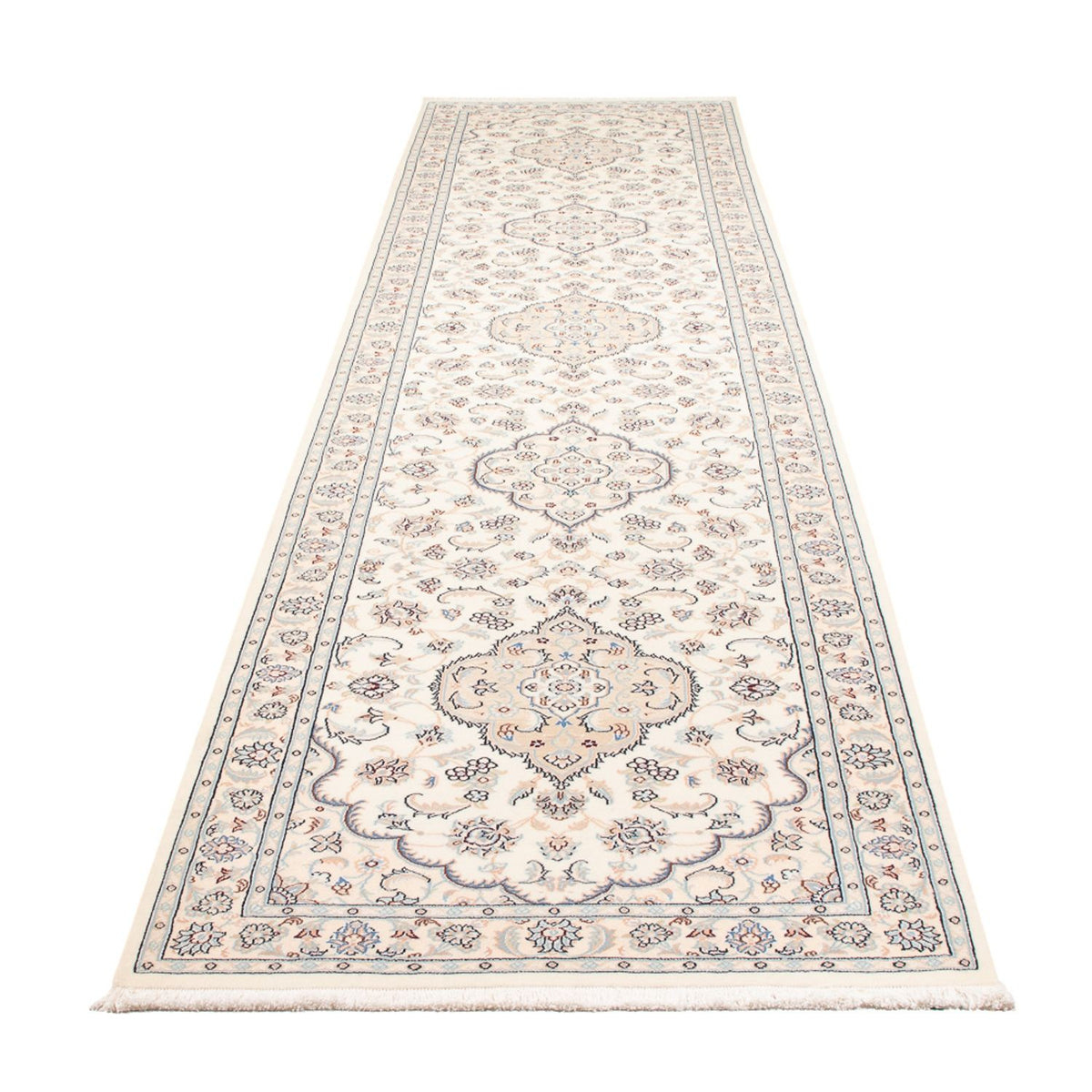 Løber Persisk tæppe - Nain - Premium - 390 x 93 cm - creme