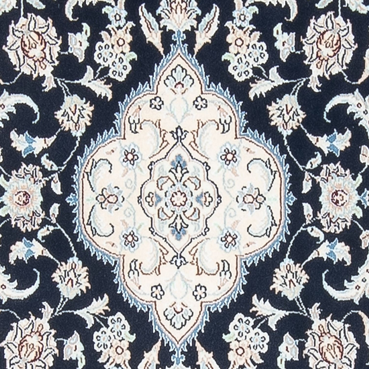 Løber Persisk tæppe - Nain - Premium - 388 x 88 cm - mørkeblå