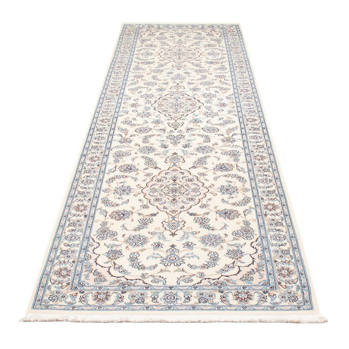 Løber Persisk tæppe - Nain - Premium - 346 x 84 cm - creme