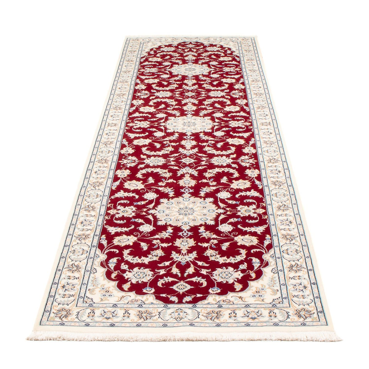 Løber Persisk tæppe - Nain - Premium - 302 x 82 cm - rød