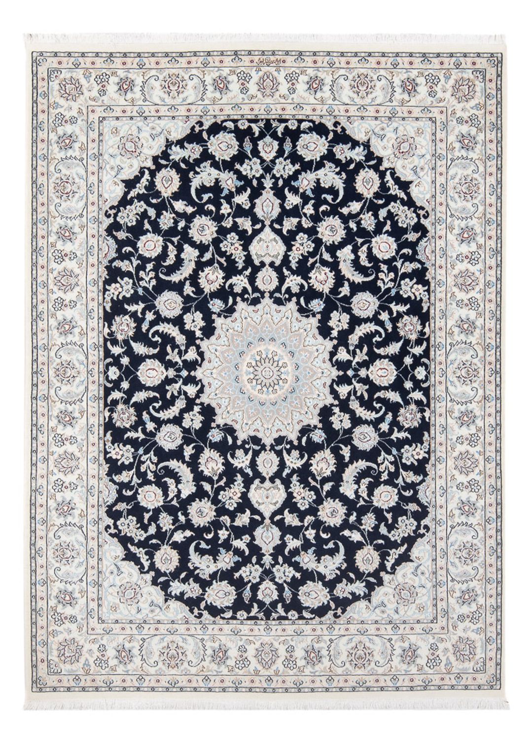 Persisk tæppe - Nain - Premium - 200 x 150 cm - mørkeblå