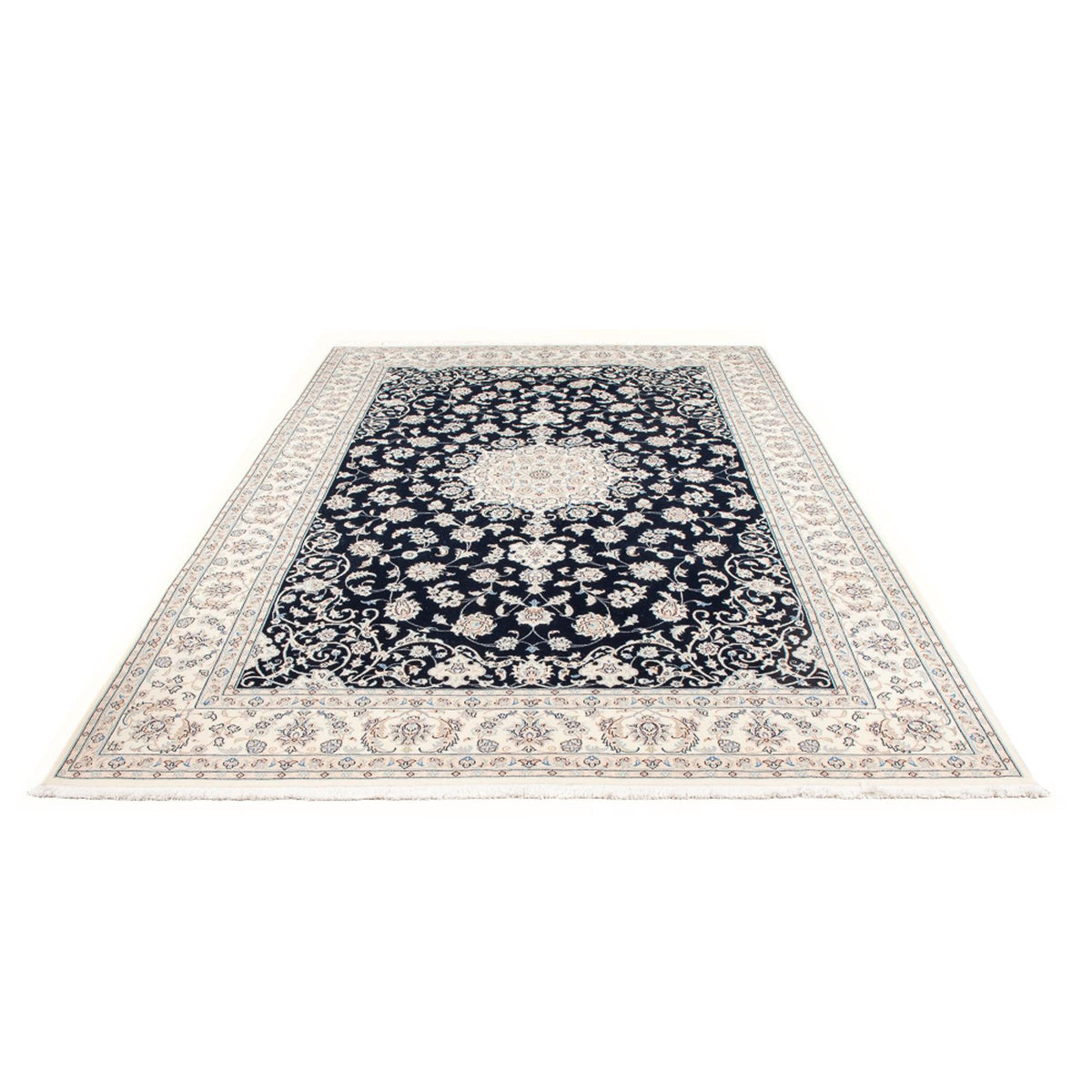 Persisk tæppe - Nain - Premium - 301 x 202 cm - mørkeblå
