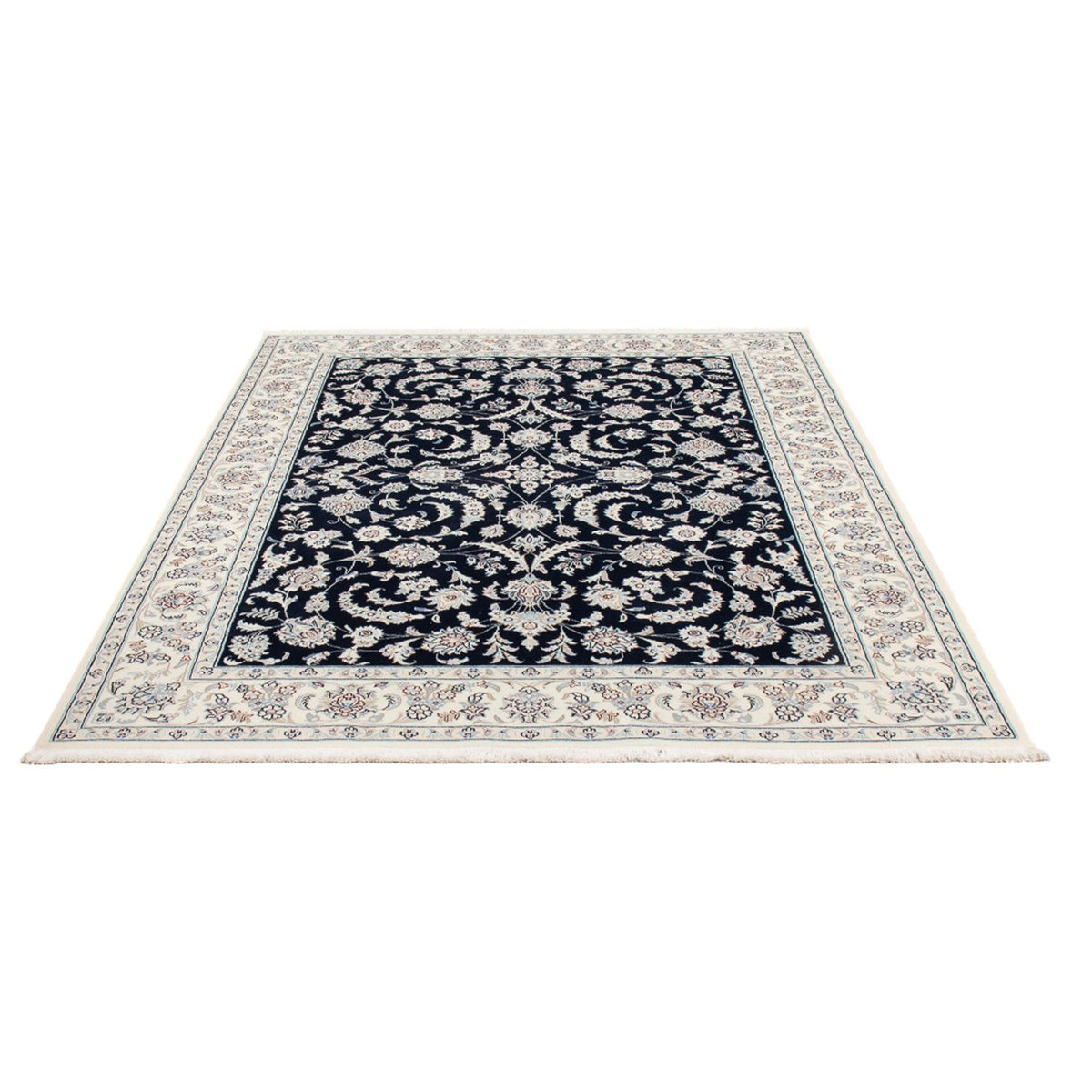 Persisk tæppe - Nain - Premium - 202 x 150 cm - mørkeblå