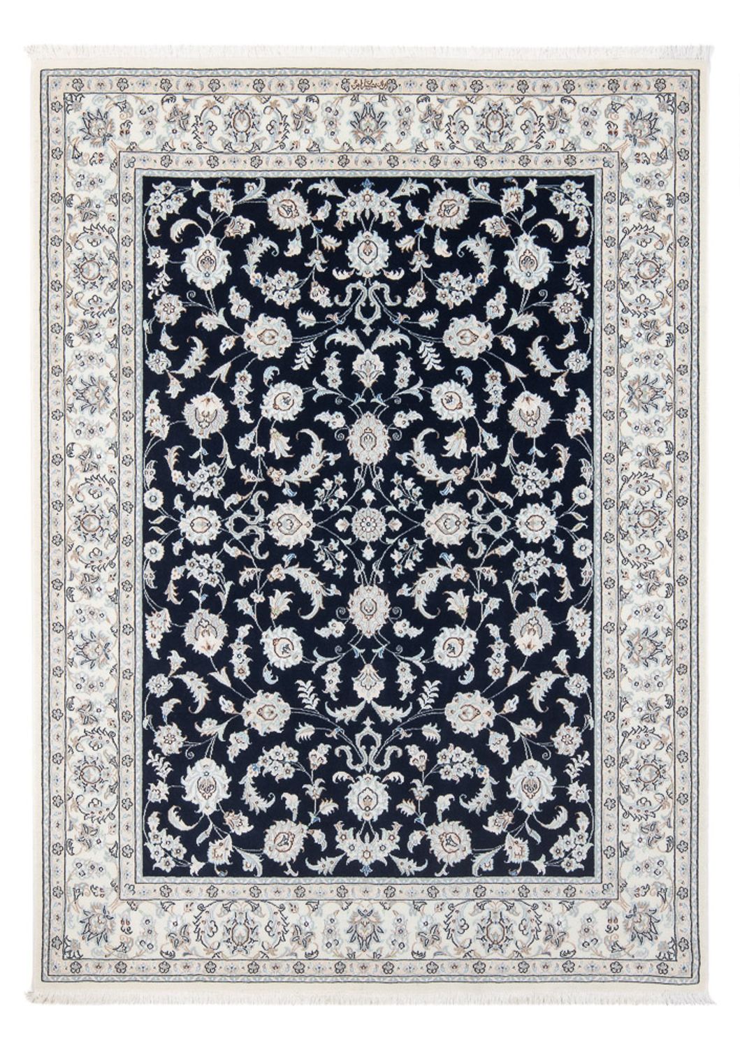 Persisk tæppe - Nain - Premium - 203 x 150 cm - mørkeblå
