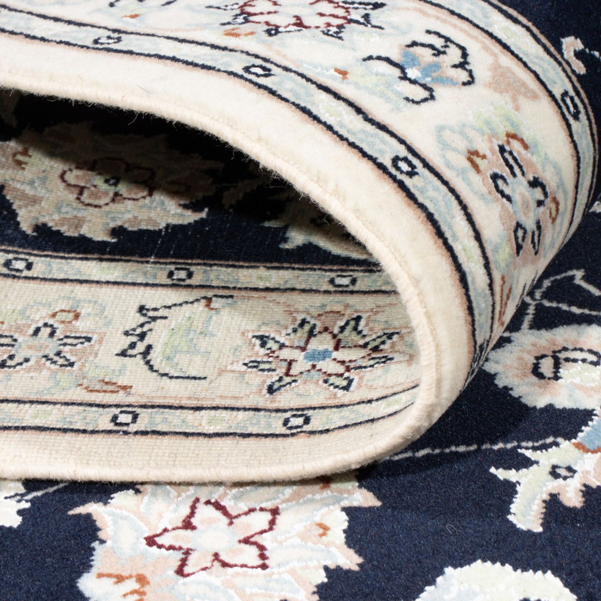 Løber Persisk tæppe - Nain - Royal - 196 x 80 cm - mørkeblå