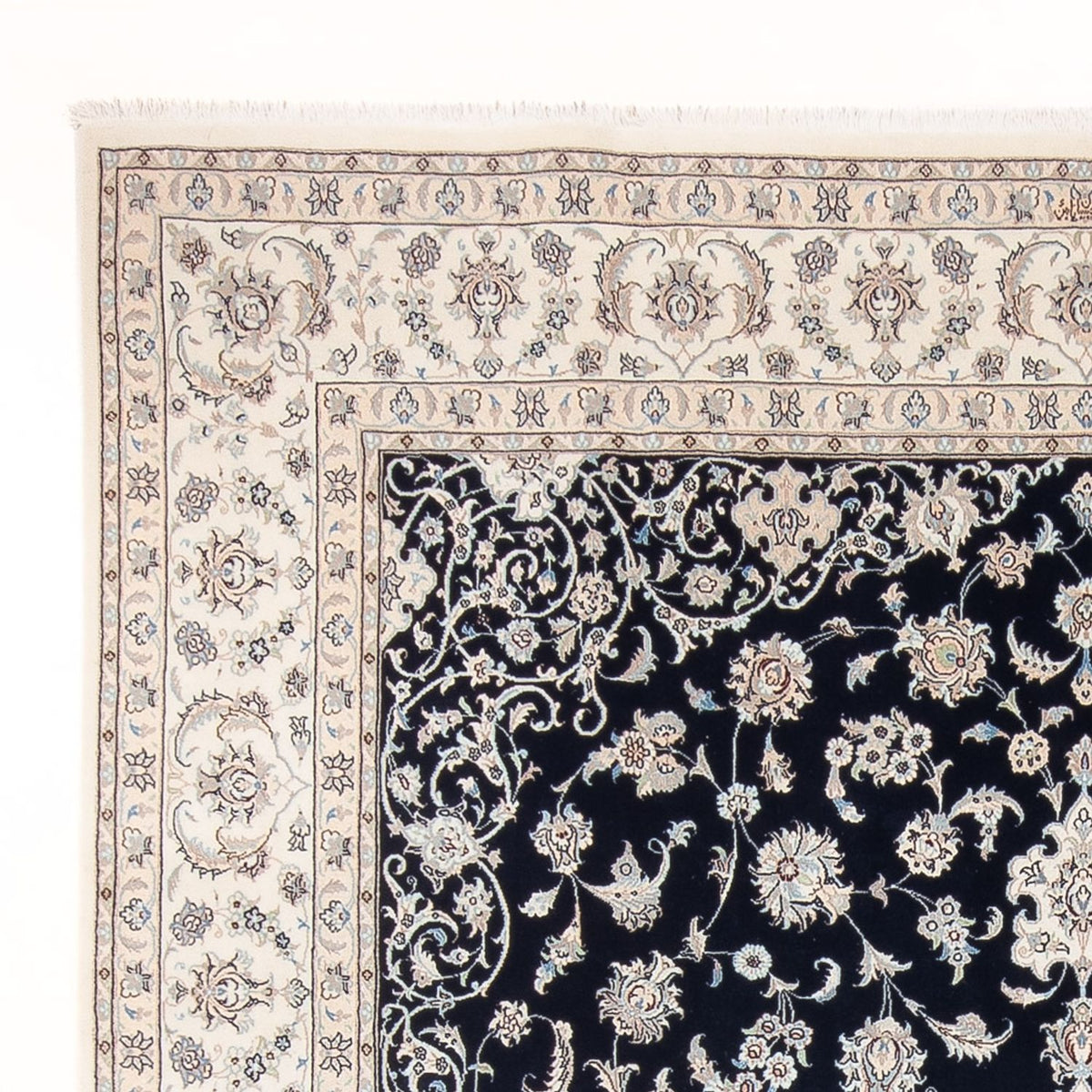 Persisk tæppe - Nain - Premium - 300 x 247 cm - mørkeblå