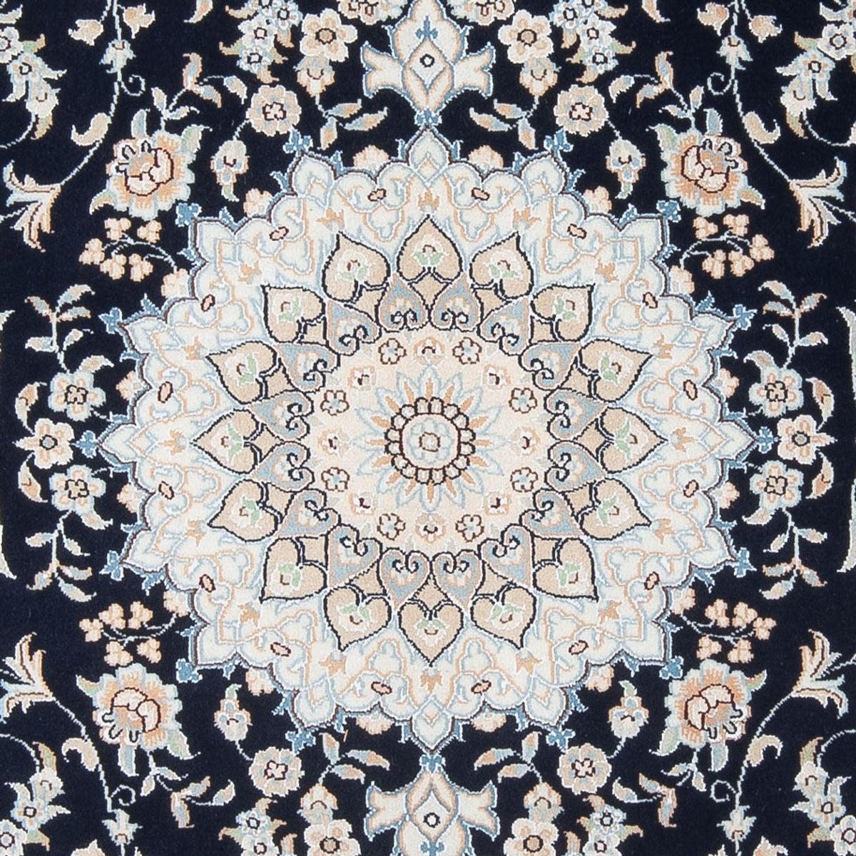 Persisk tæppe - Nain - Premium - 195 x 150 cm - mørkeblå