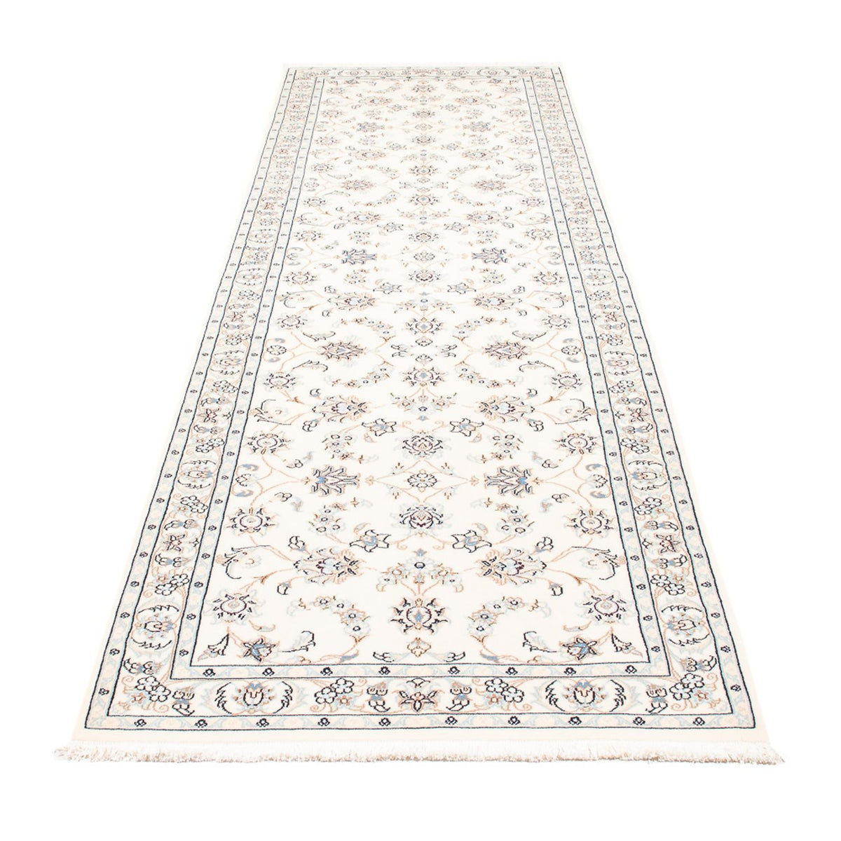 Løber Persisk tæppe - Nain - Premium - 301 x 85 cm - creme