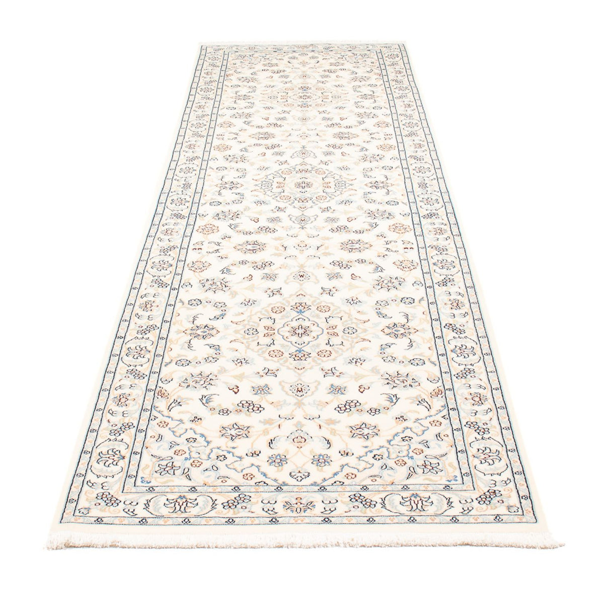 Løber Persisk tæppe - Nain - Premium - 308 x 80 cm - creme