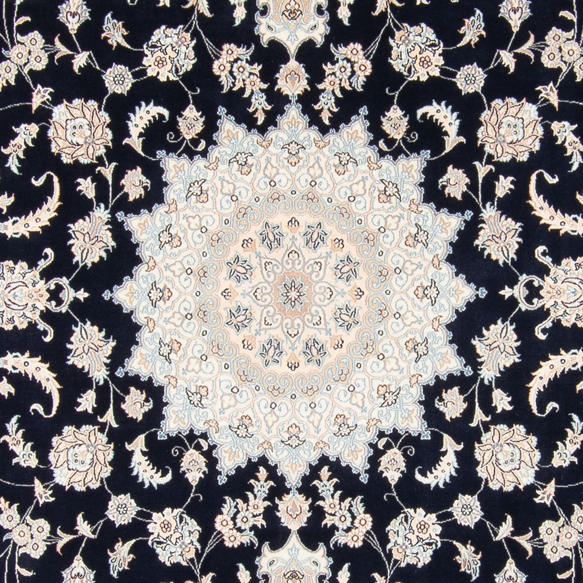 Persisk tæppe - Nain - 278 x 223 cm - mørkeblå