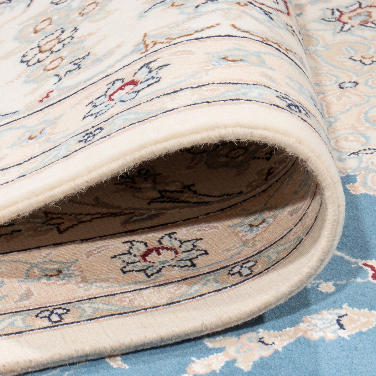 Persisk tæppe - Nain - Premium - 348 x 245 cm - lyseblå