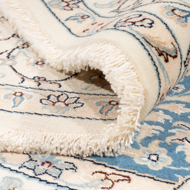 Persisk tæppe - Nain rundt  - 200 x 200 cm - lyseblå