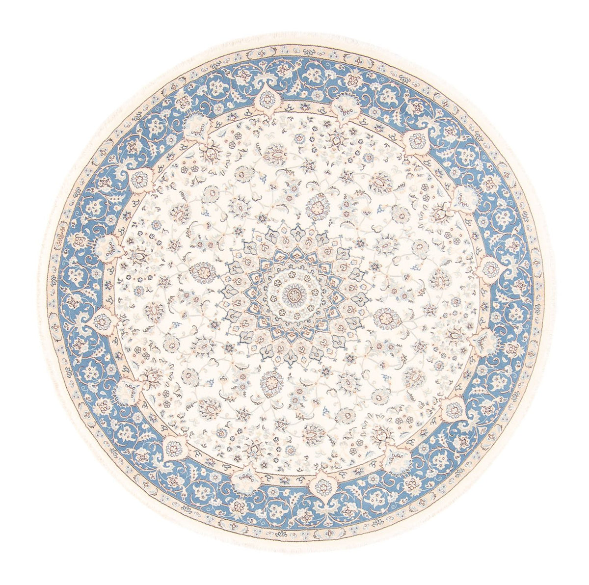 Persisk tæppe - Nain rundt  - 197 x 196 cm - creme