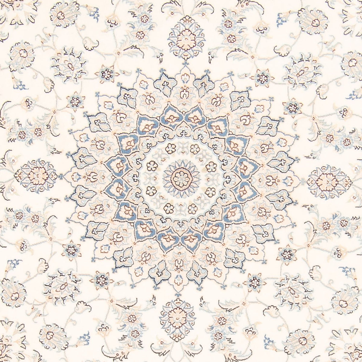 Persisk tæppe - Nain rundt  - 197 x 196 cm - creme
