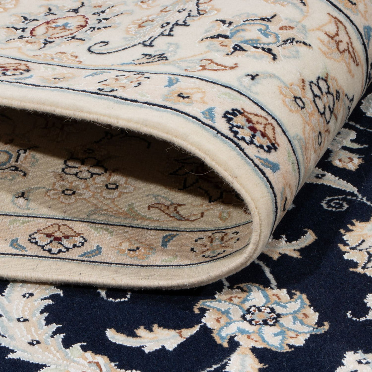 Persisk tæppe - Nain - 238 x 171 cm - mørkeblå