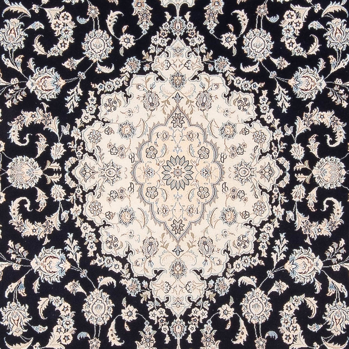 Persisk tæppe - Nain - Premium - 300 x 200 cm - mørkeblå