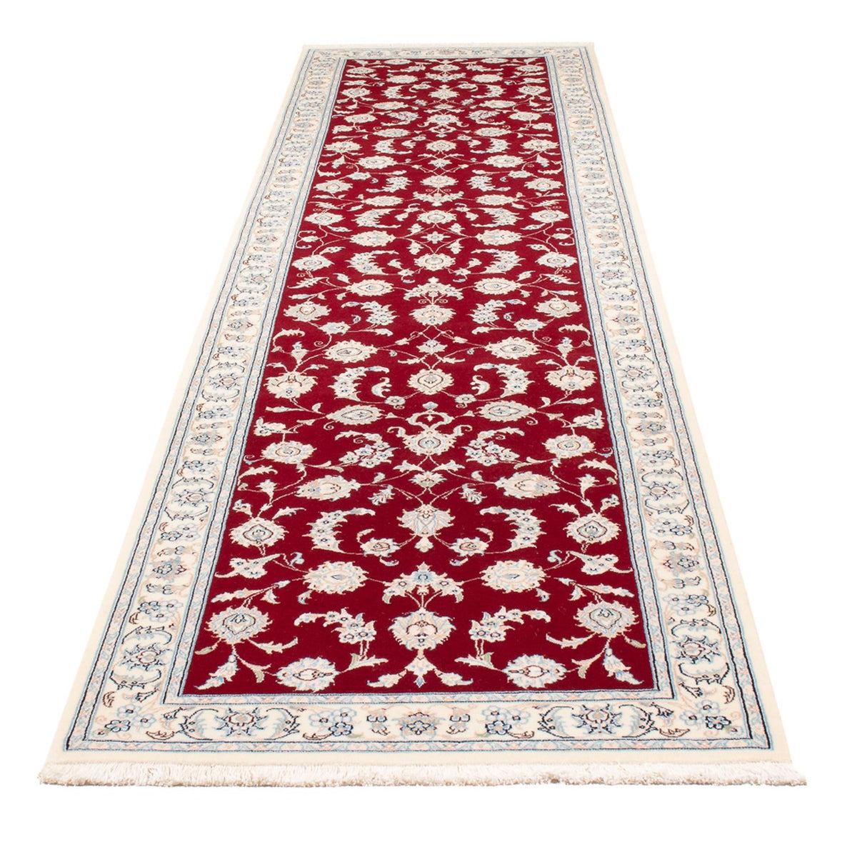 Løber Persisk tæppe - Nain - Premium - 346 x 86 cm - rød
