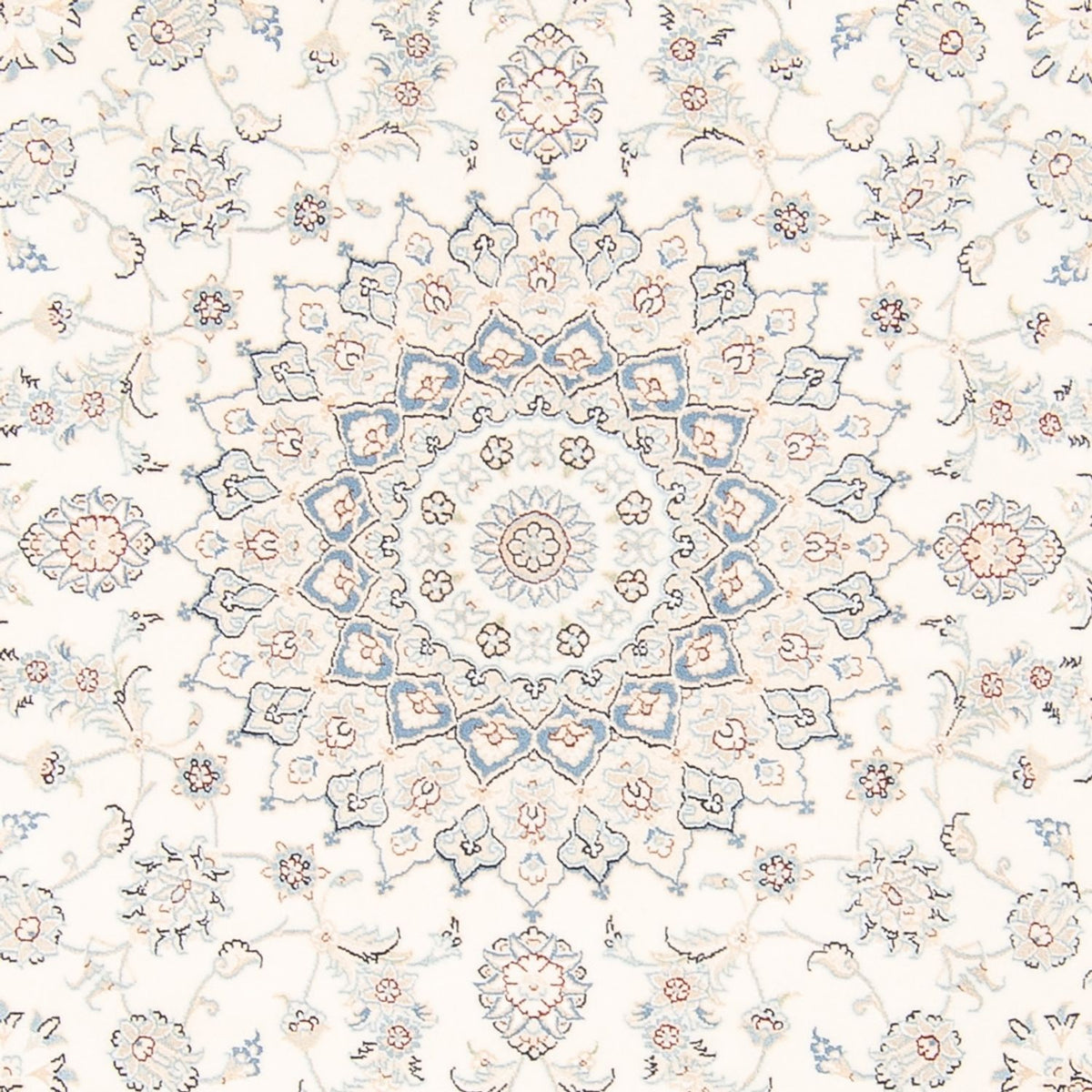 Persisk tæppe - Nain rundt  - 200 x 200 cm - creme