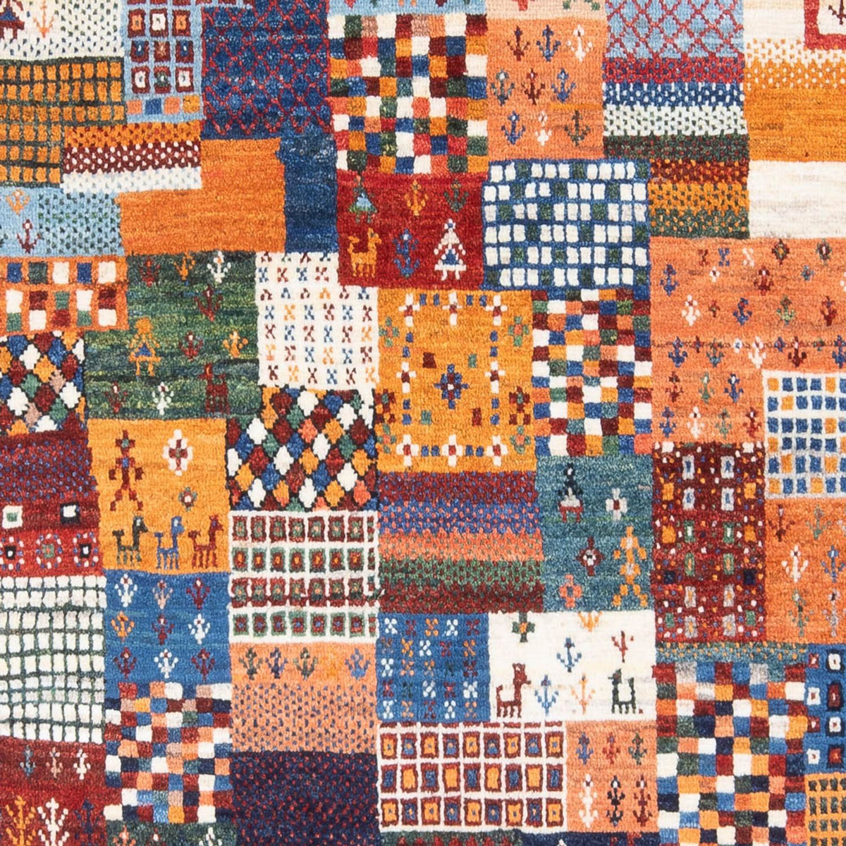 Gabbeh-tæppe - Persisk - 198 x 148 cm - flerfarvet