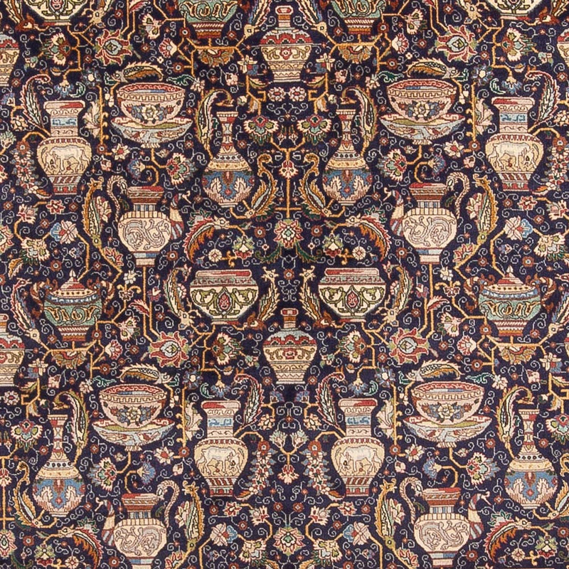 Persisk tæppe - Tabriz - 387 x 300 cm - mørkeblå
