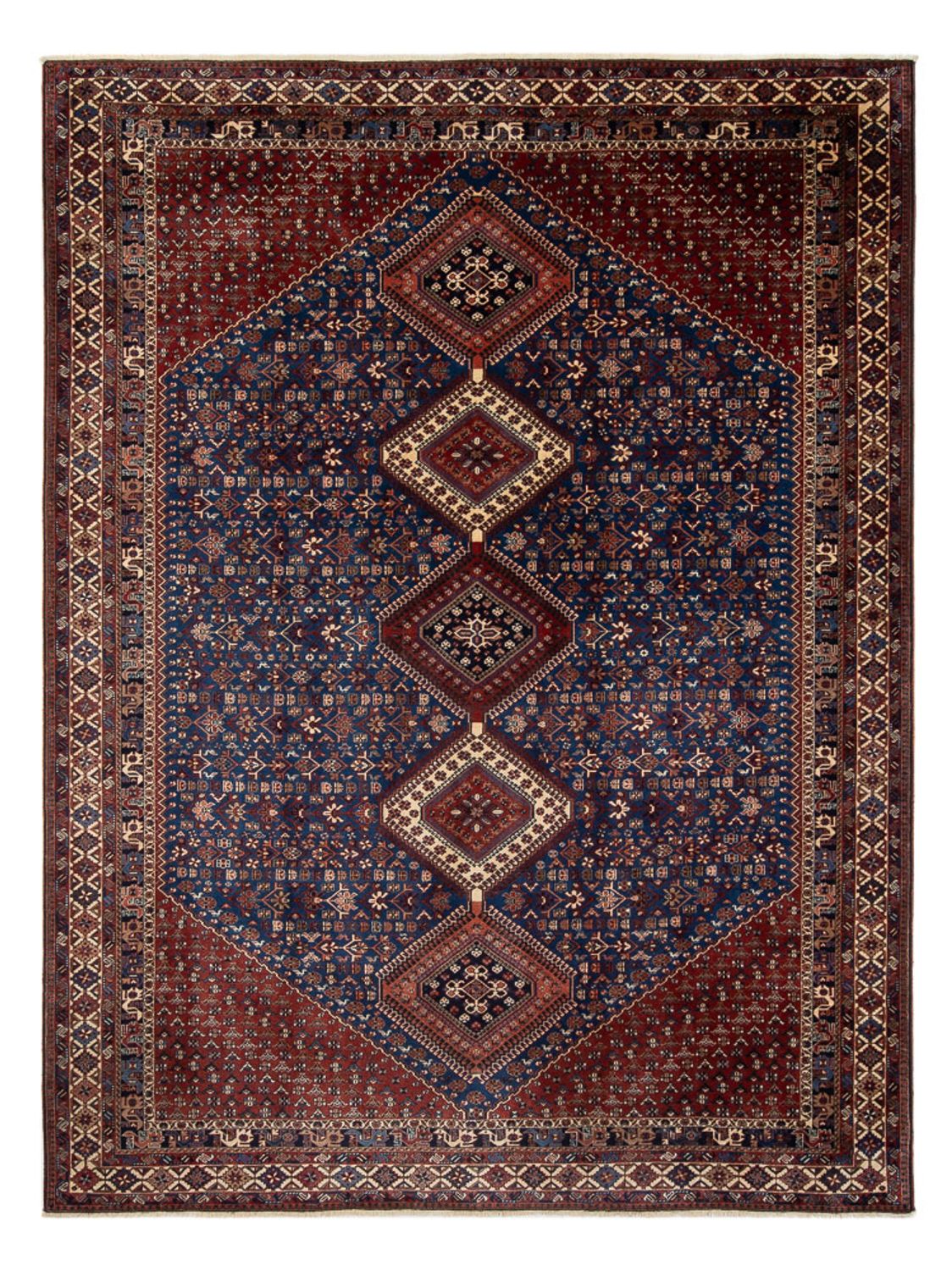 Persisk tæppe - Nomadisk - 352 x 245 cm - mørkeblå