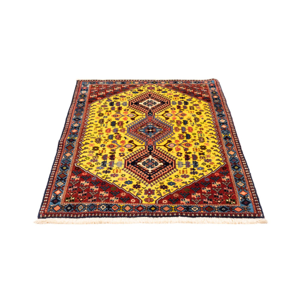 Persisk tæppe - Nomadisk - 128 x 82 cm - gul