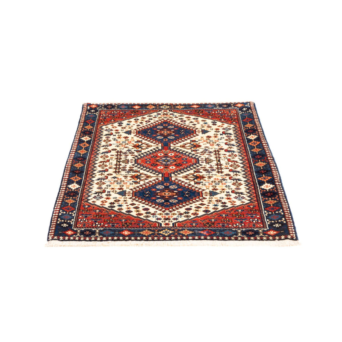 Persisk tæppe - Nomadisk - 128 x 85 cm - creme