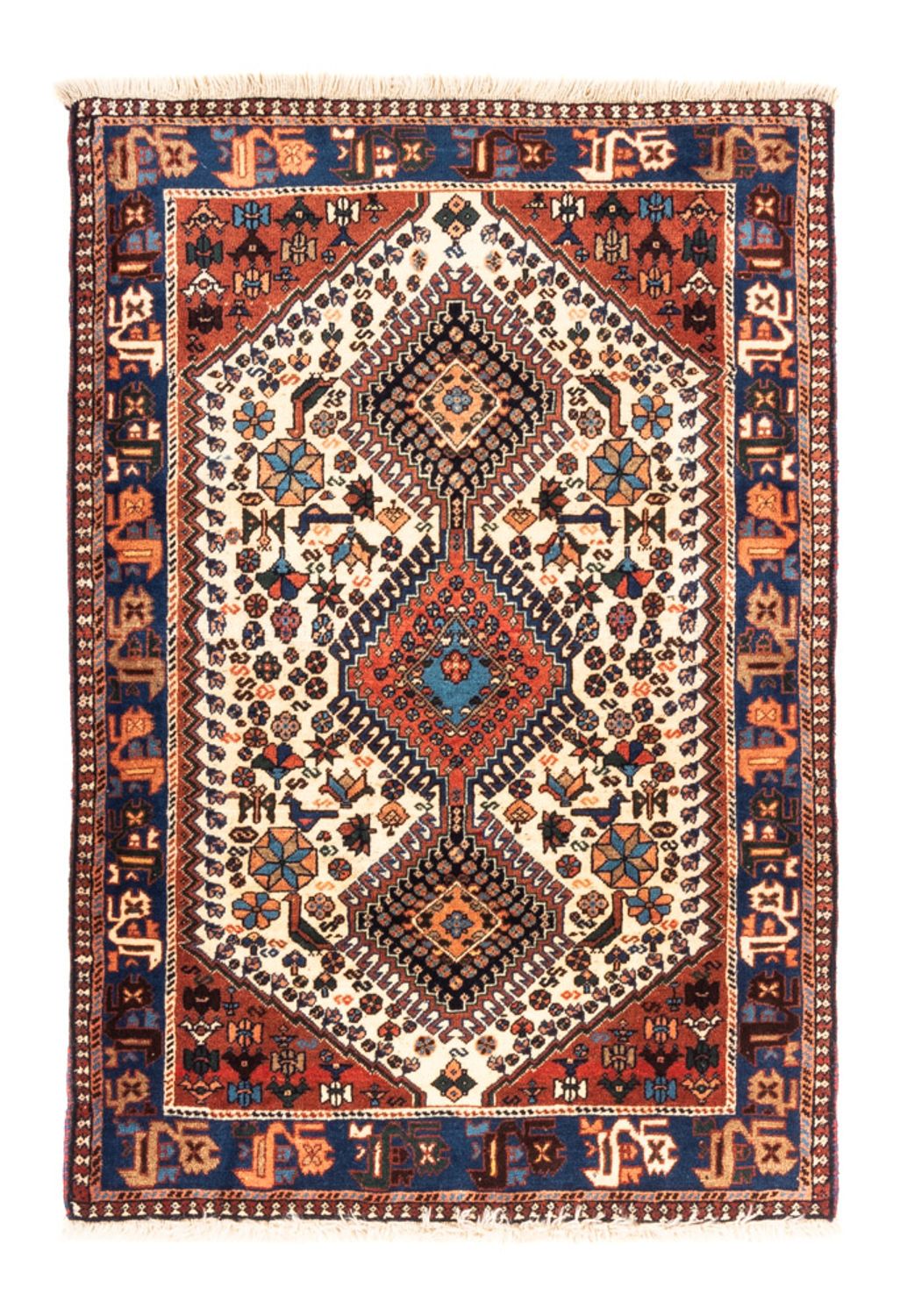 Persisk tæppe - Nomadisk - 123 x 86 cm - creme