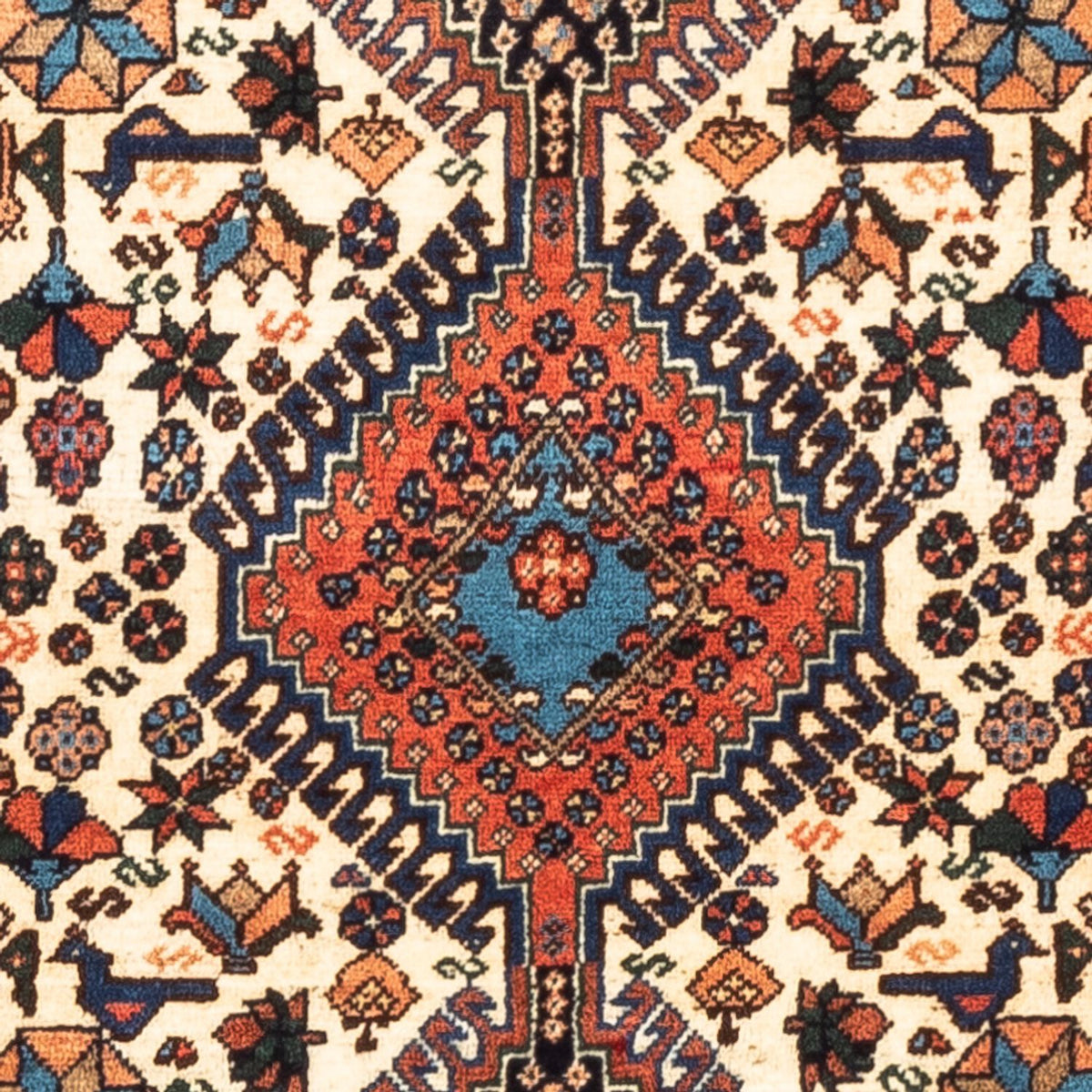 Persisk tæppe - Nomadisk - 123 x 86 cm - creme