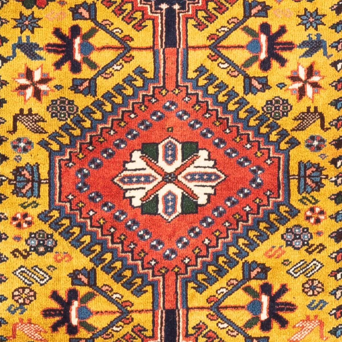 Persisk tæppe - Nomadisk - 127 x 80 cm - gul