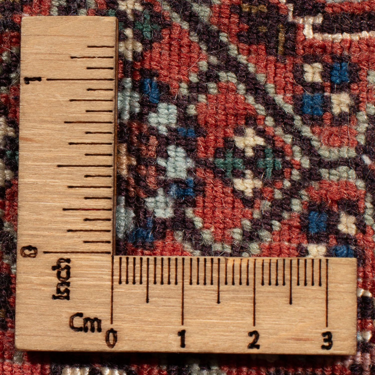 Persisk tæppe - Bijar - Royal - 60 x 50 cm - rød