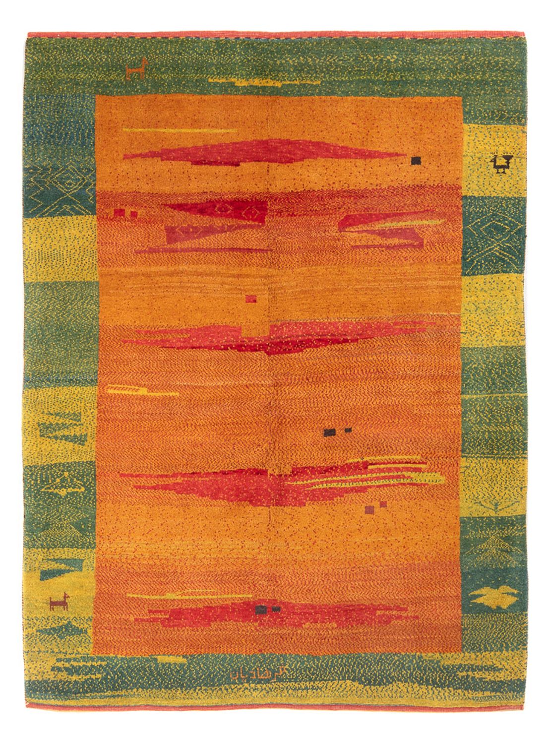 Gabbeh-tæppe - Persisk - 218 x 173 cm - flerfarvet