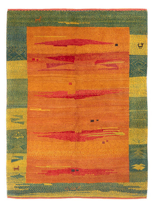 Gabbeh-tæppe - Persisk - 218 x 173 cm - flerfarvet