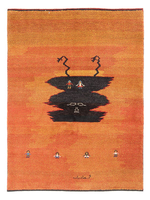 Gabbeh-tæppe - Persisk - 196 x 150 cm - flerfarvet