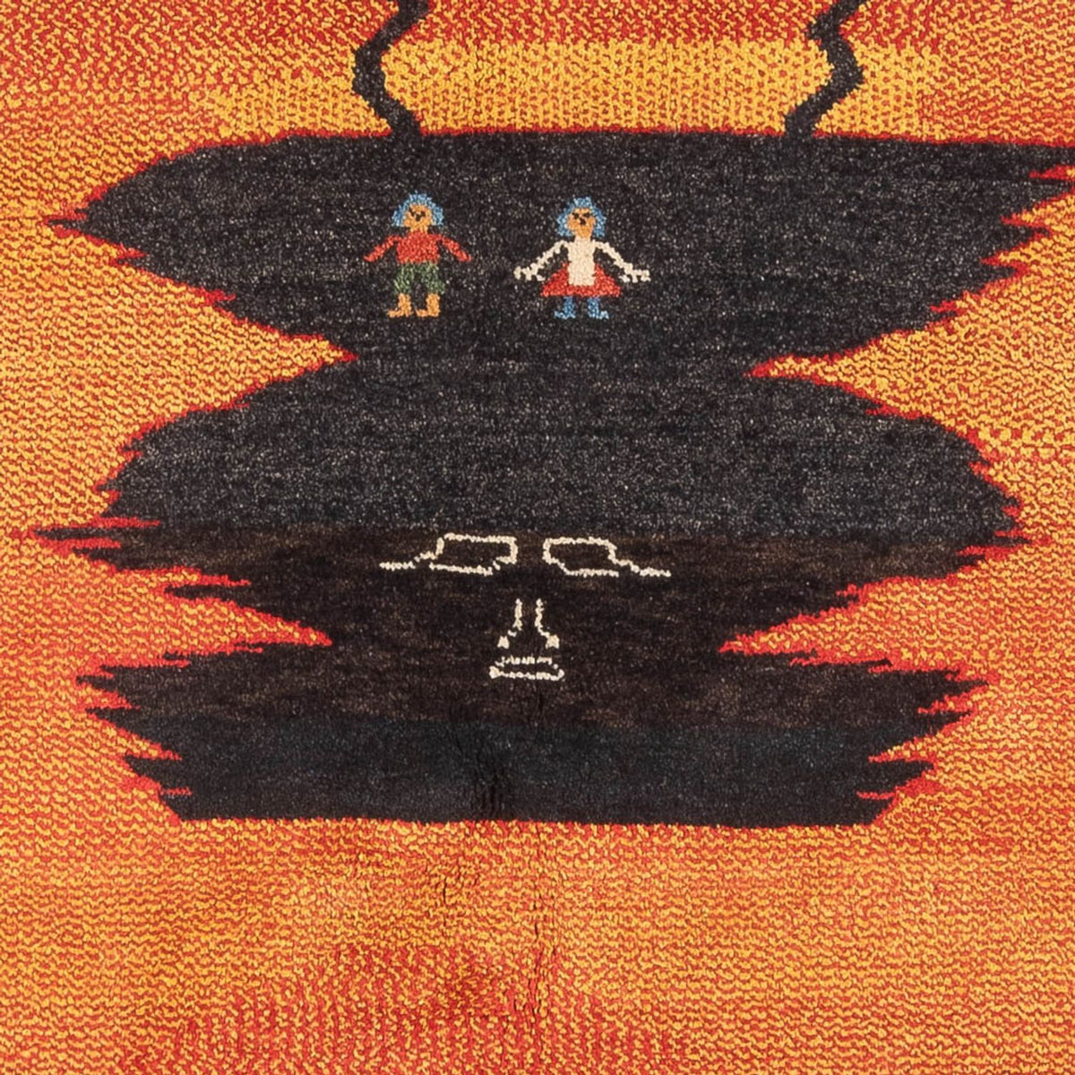 Gabbeh-tæppe - Persisk - 196 x 150 cm - flerfarvet