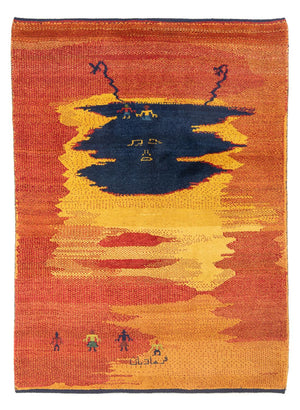 Gabbeh-tæppe - Persisk - 193 x 150 cm - flerfarvet