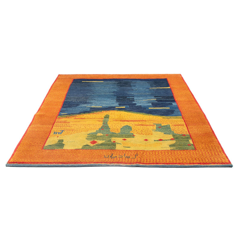 Gabbeh-tæppe - Persisk - 206 x 153 cm - flerfarvet