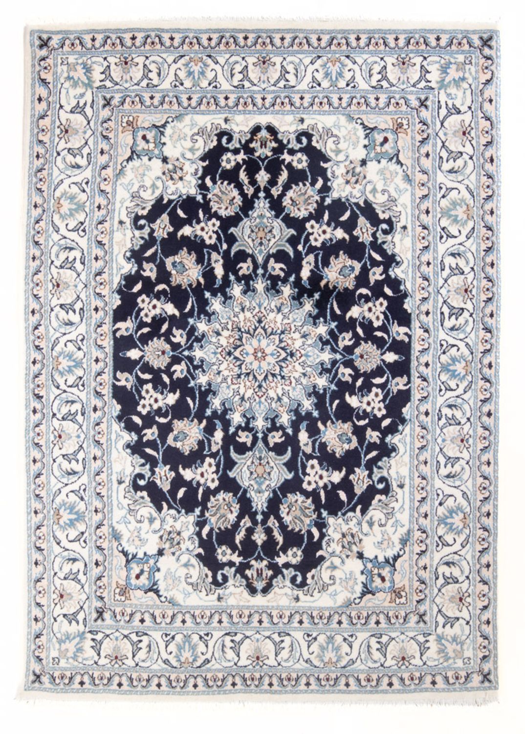 Persisk tæppe - Nain - Royal - 204 x 141 cm - mørkeblå