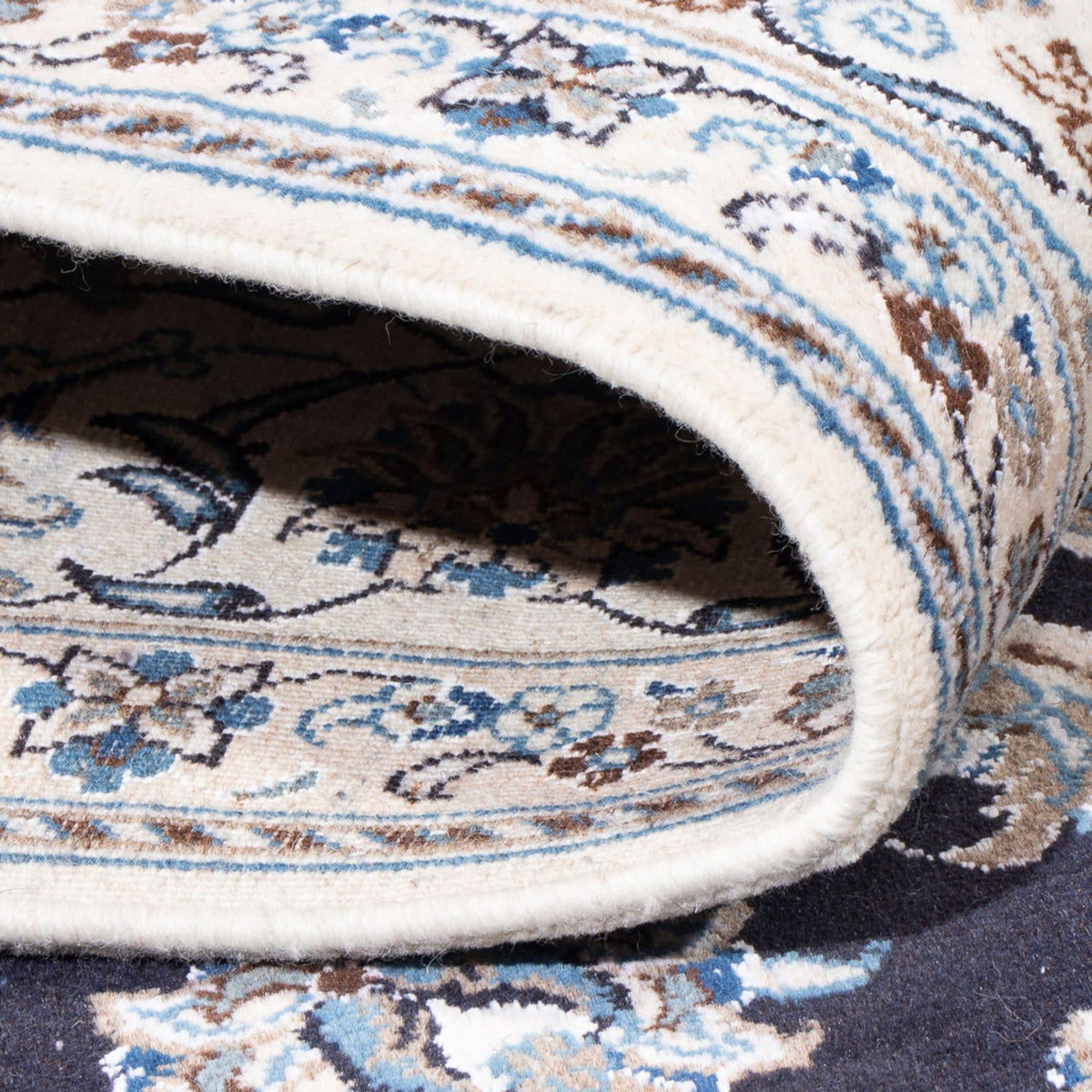 Persisk tæppe - Nain - 288 x 191 cm - mørkeblå