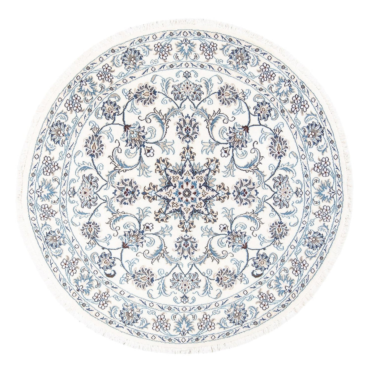 Persisk tæppe - Nain rundt  - 150 x 150 cm - creme