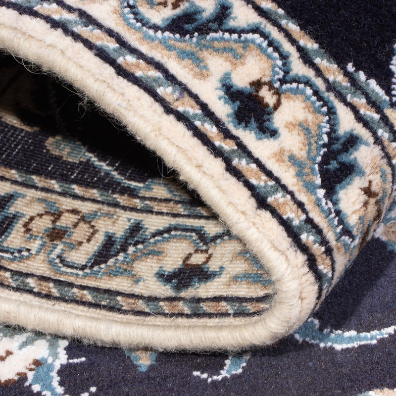 Persisk tæppe - Nain - 140 x 90 cm - mørkeblå