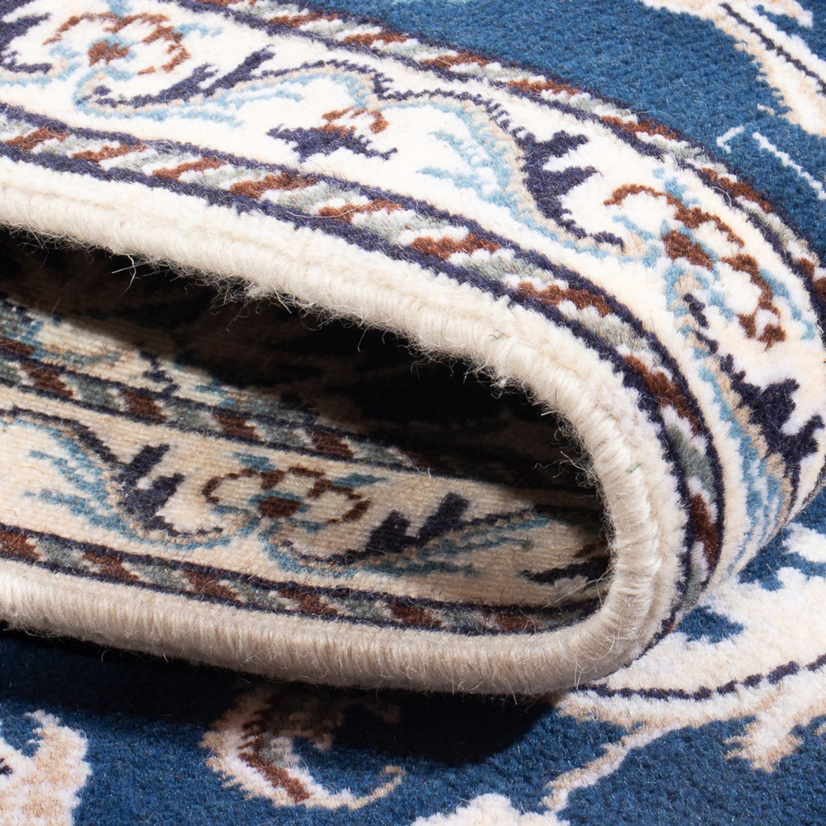 Persisk tæppe - Nain - 140 x 90 cm - mørkeblå